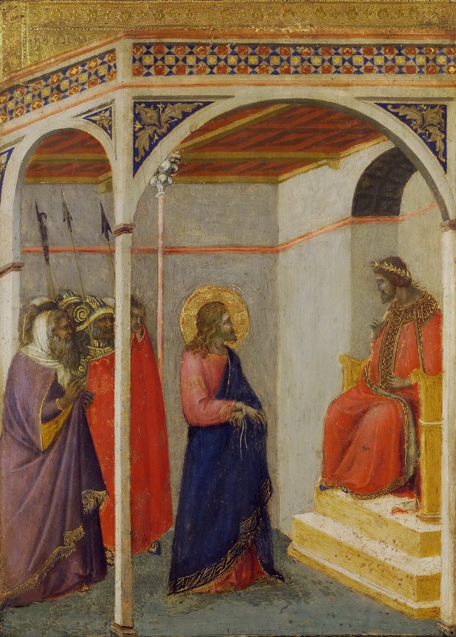 Cristo diante de Pilatos, ca 1335. de Pietro Lorenzetti