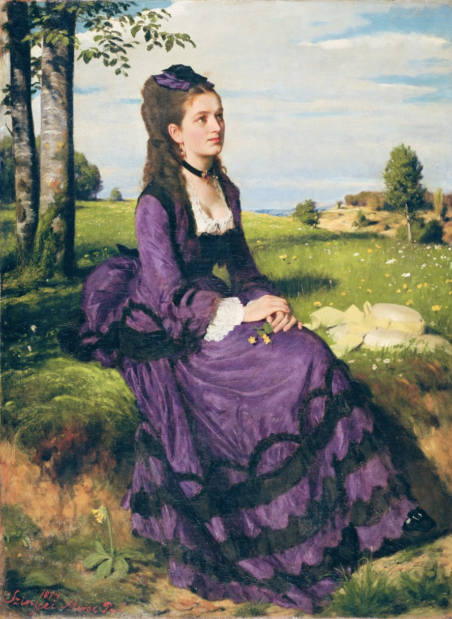 Mulher em Violeta, 1874 de Pál Szinyei Merse