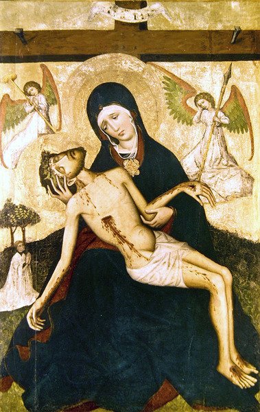 Pieta, c.1450 (têmpera no painel) de Polish School