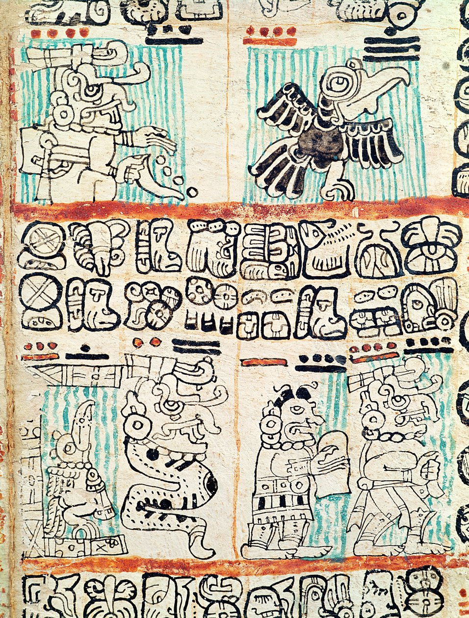 Detalhe de um códice maia de Pre Columbian