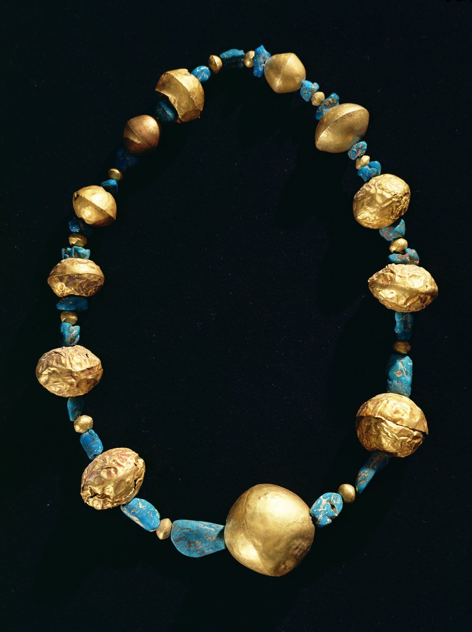 Colar (turquesa e ouro) de Pre Columbian