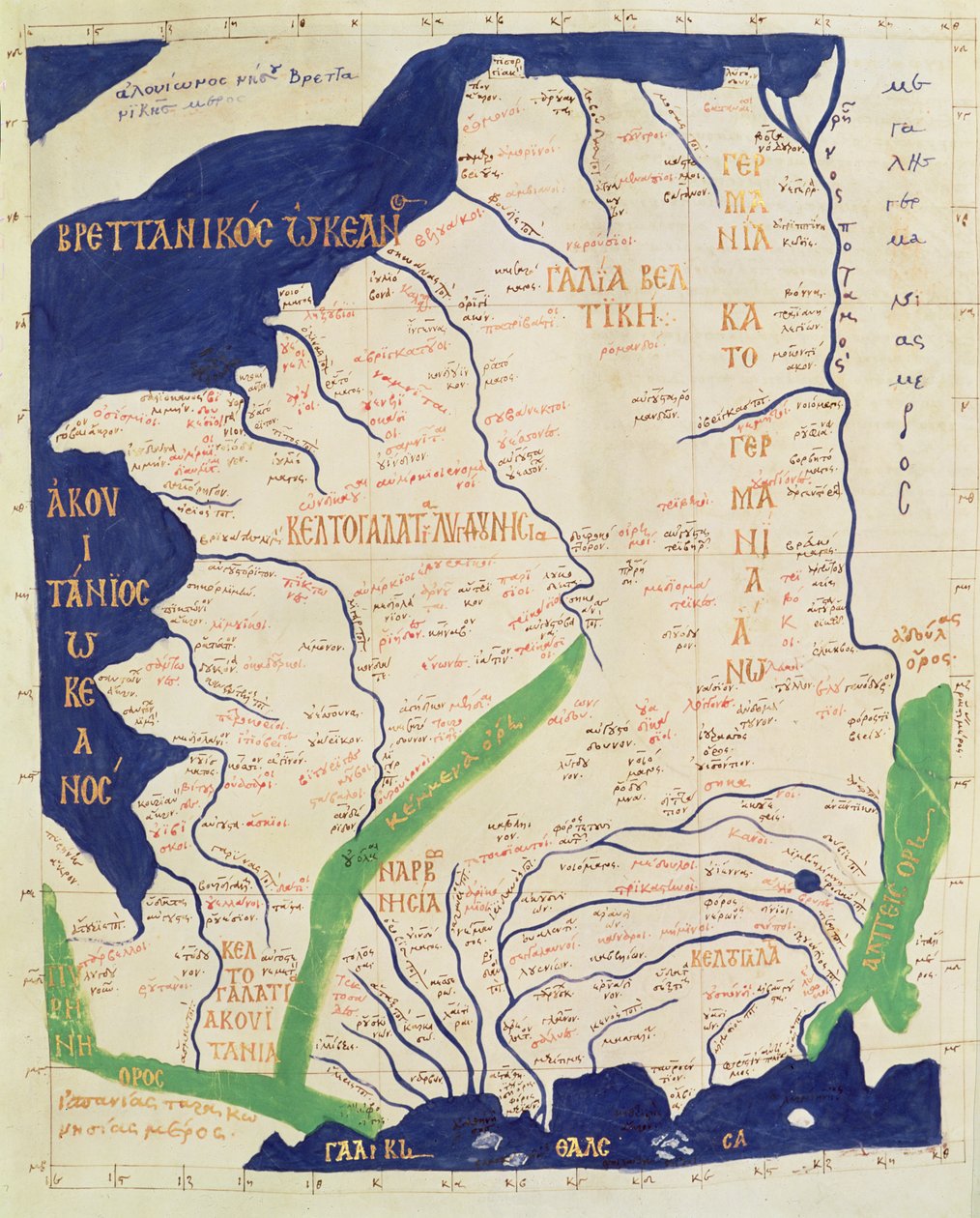 Mapa da França, de &39;Geographia&39; de Ptolemy