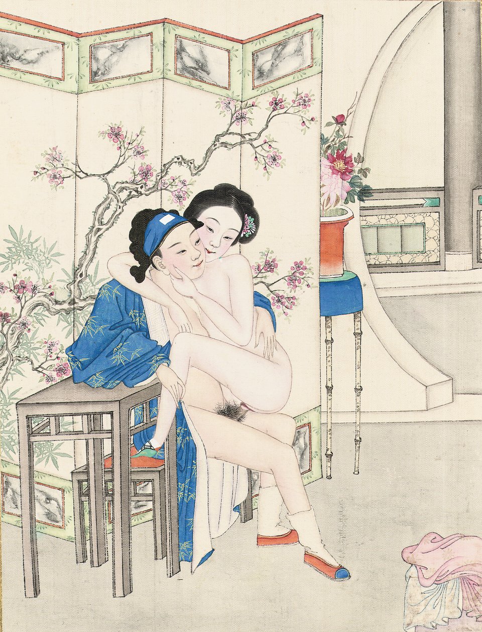Pintura erótica, tarde Qing dynsaty de Qing Dynasty Chinese School