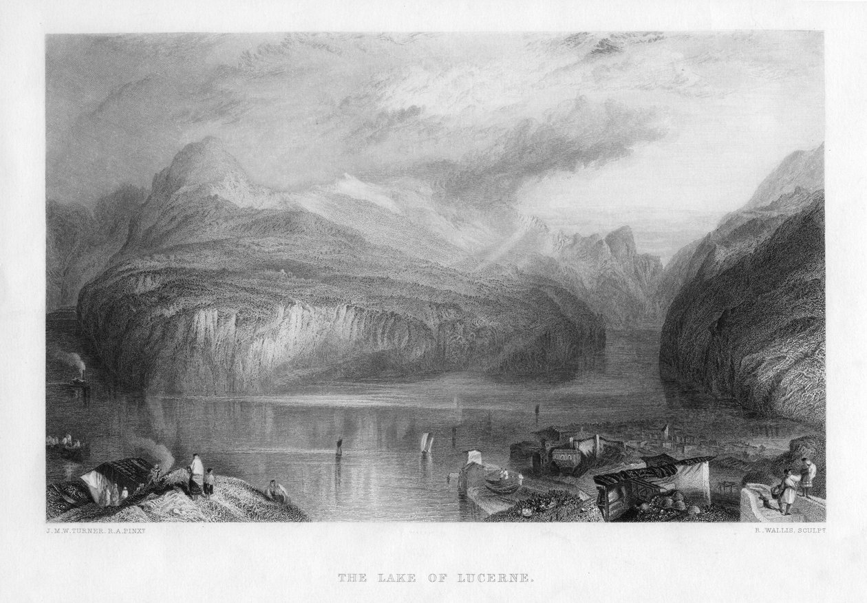 O lago de Lucerna, século XIX. de R. Wallis