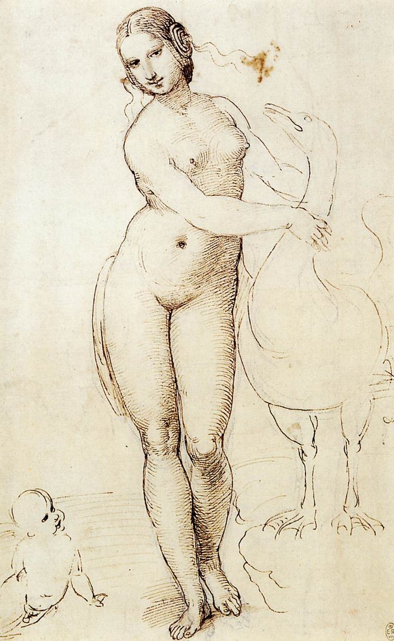 Leda e o cisne de Raffaello Sanzio Raphael