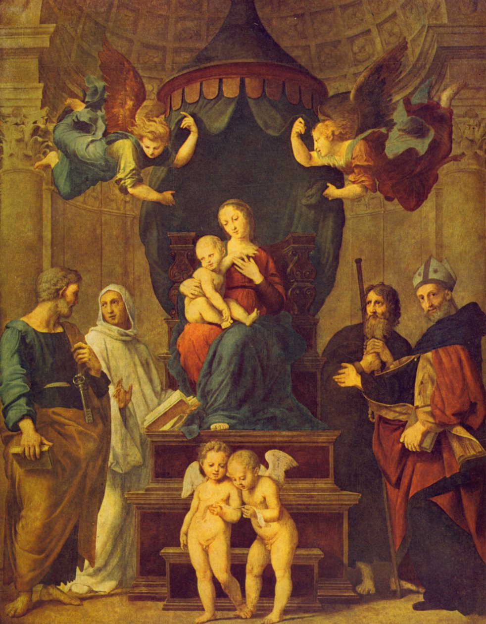 Madonna sob o dossel de Raffaello Sanzio Raphael