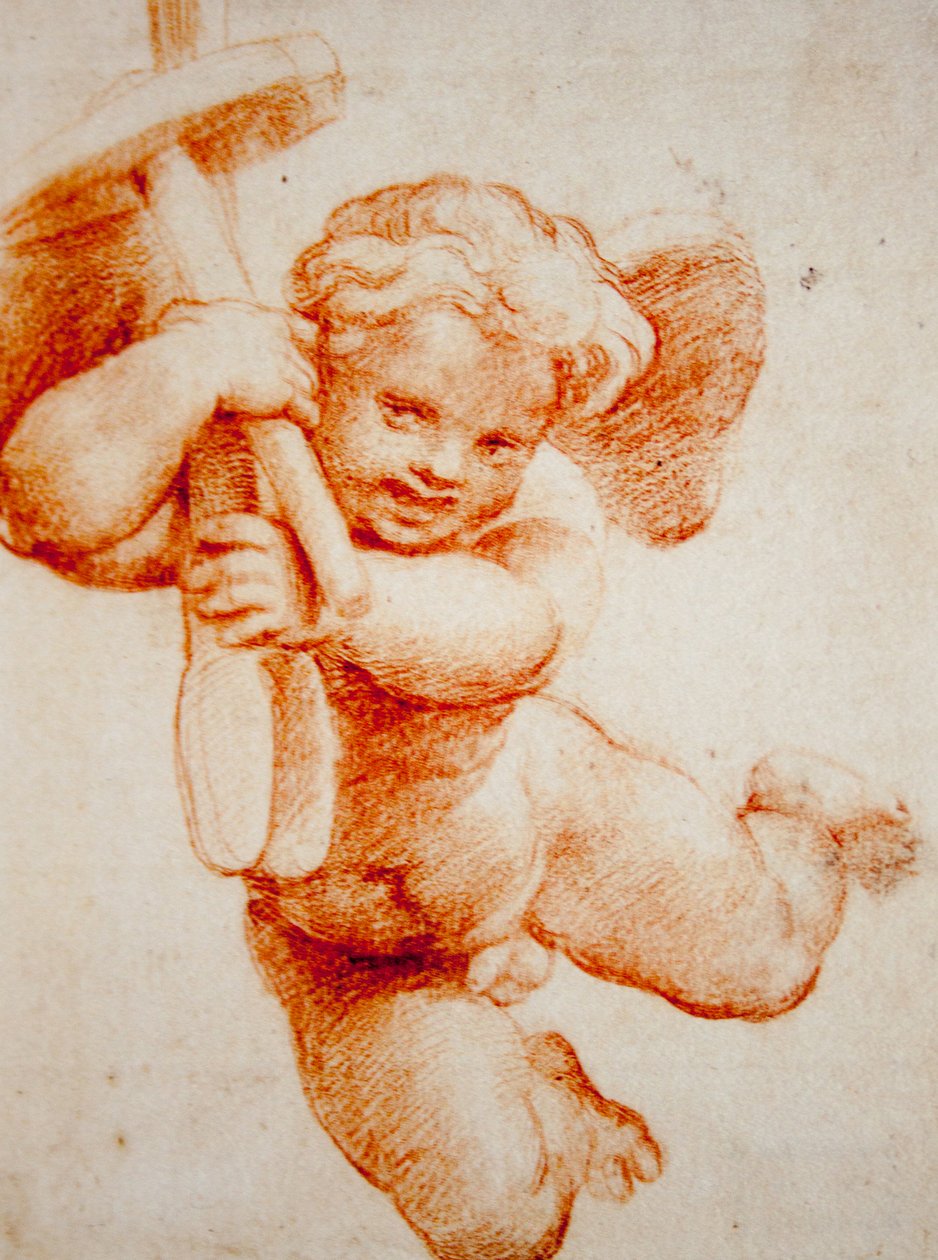 Putto com os atributos de Vulcan de Raffaello Sanzio Raphael