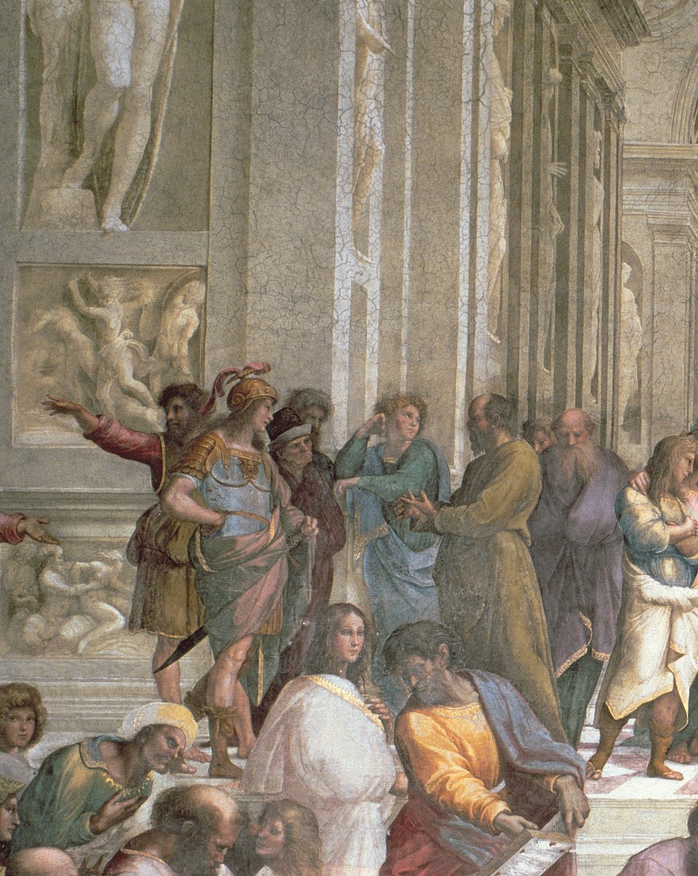 Escola de Atenas, da Stanza della Segnatura, 1510-11 (detalhe de 472) de Raffaello Sanzio Raphael