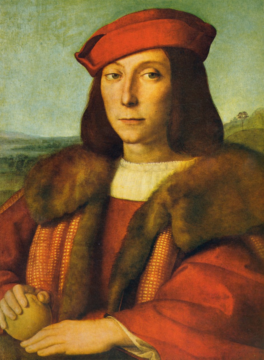 Jovem com uma maçã de Raffaello Sanzio Raphael