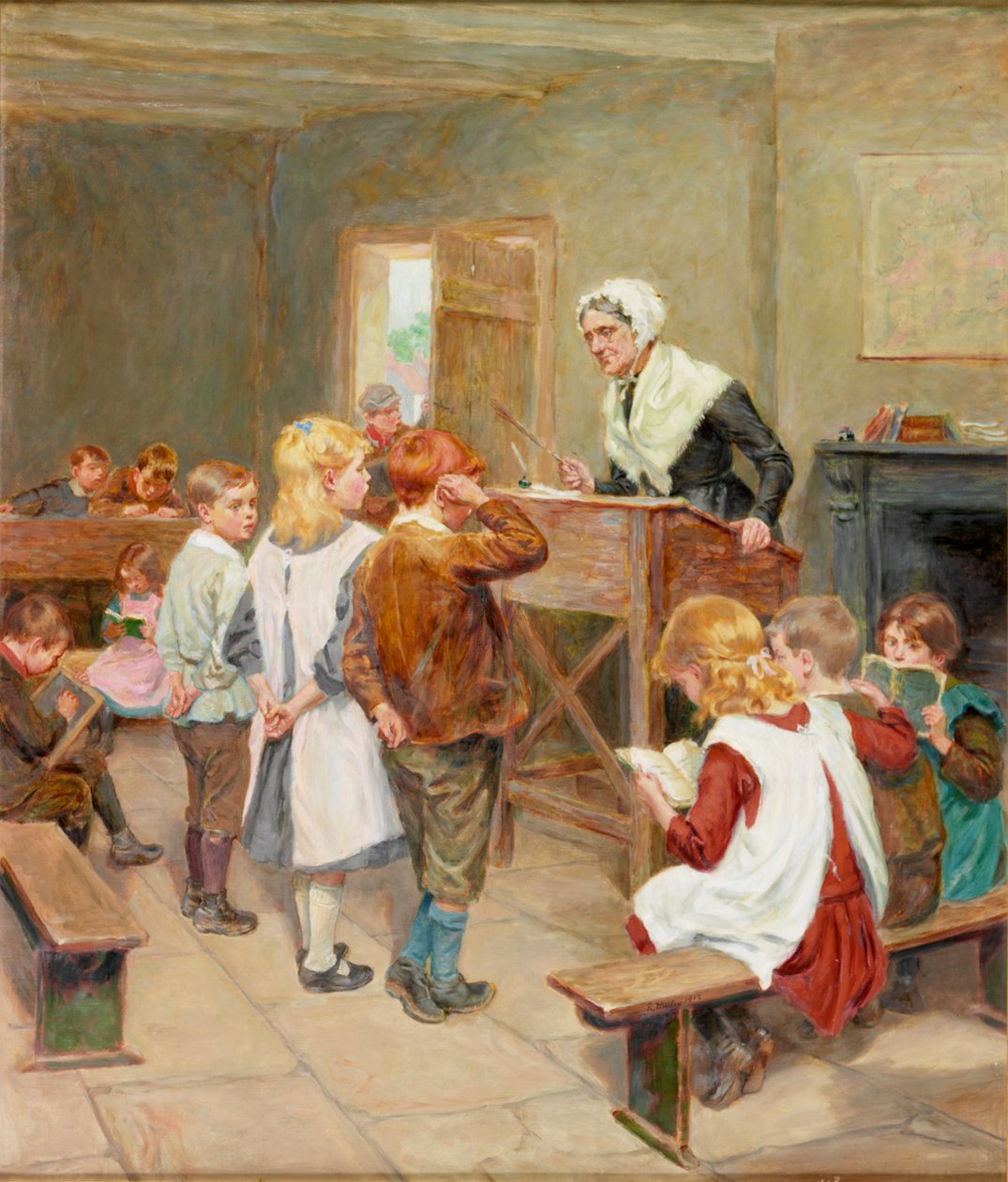 A escola da aldeia, 1912 de Ralph Hedley