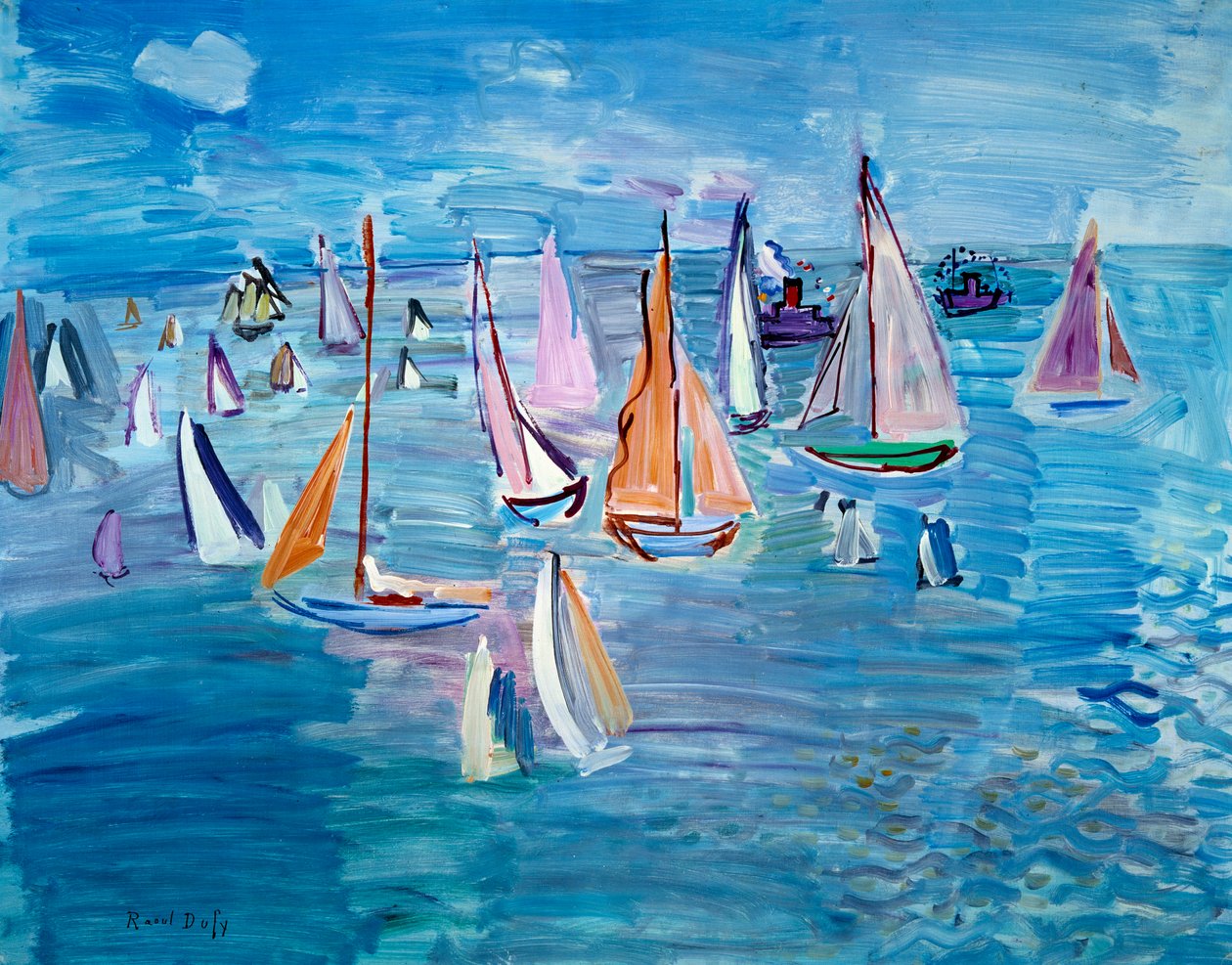 As regatas, século XX (óleo sobre tela) de Raoul Dufy