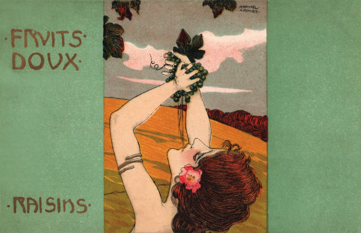 Uvas, c.1900 (ilustração) de Raphael Kirchner
