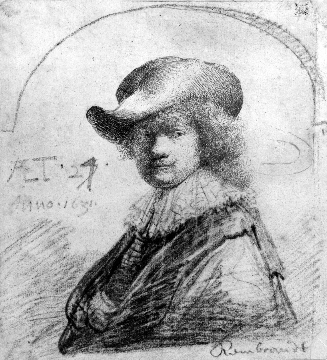 Auto-retrato, c.1633 de Rembrandt van Rijn