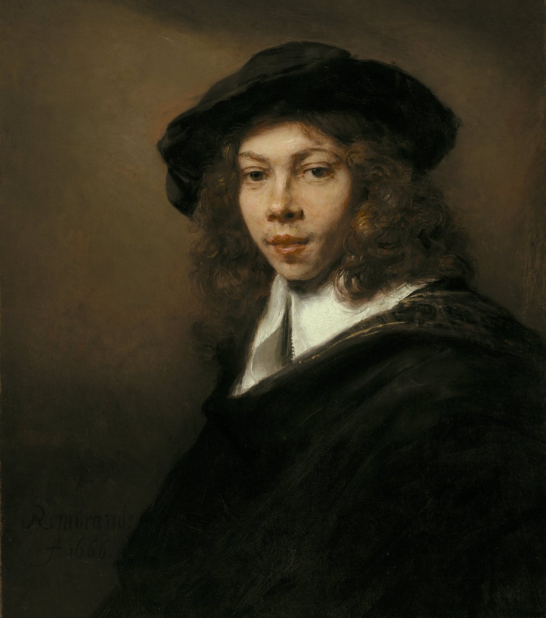 Jovem em uma boina negra de Rembrandt van Rijn