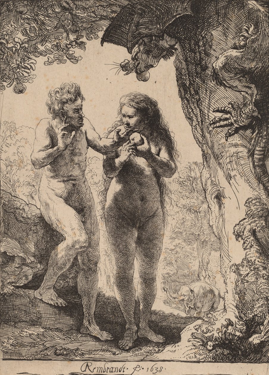 Adão e Eva, 1638. de Rembrandt van Rijn