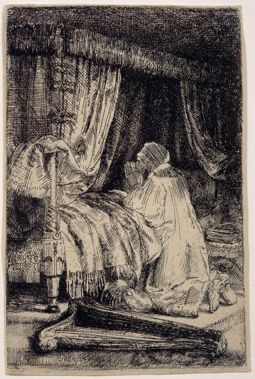 Davi em oração de Rembrandt van Rijn