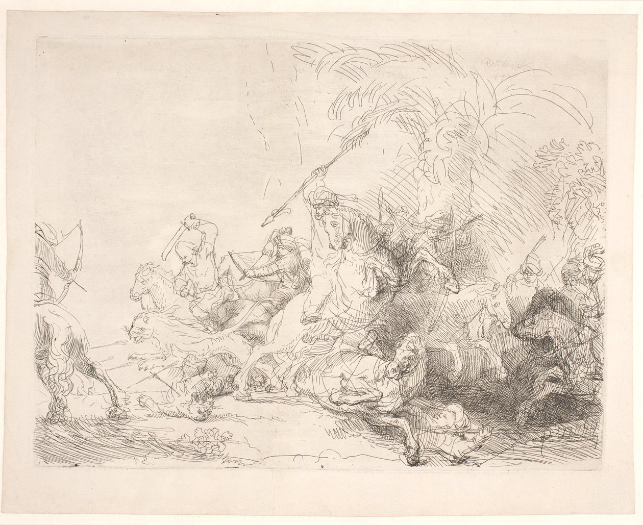 A grande caça ao leão de Rembrandt van Rijn