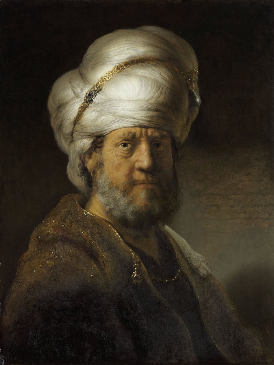 Homem, oriental, vestido de Rembrandt van Rijn