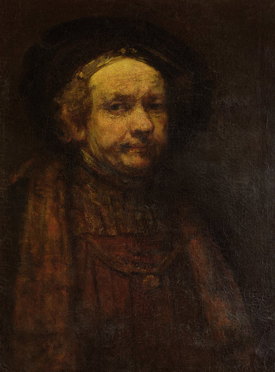 Auto-retrato, idosos de Rembrandt van Rijn