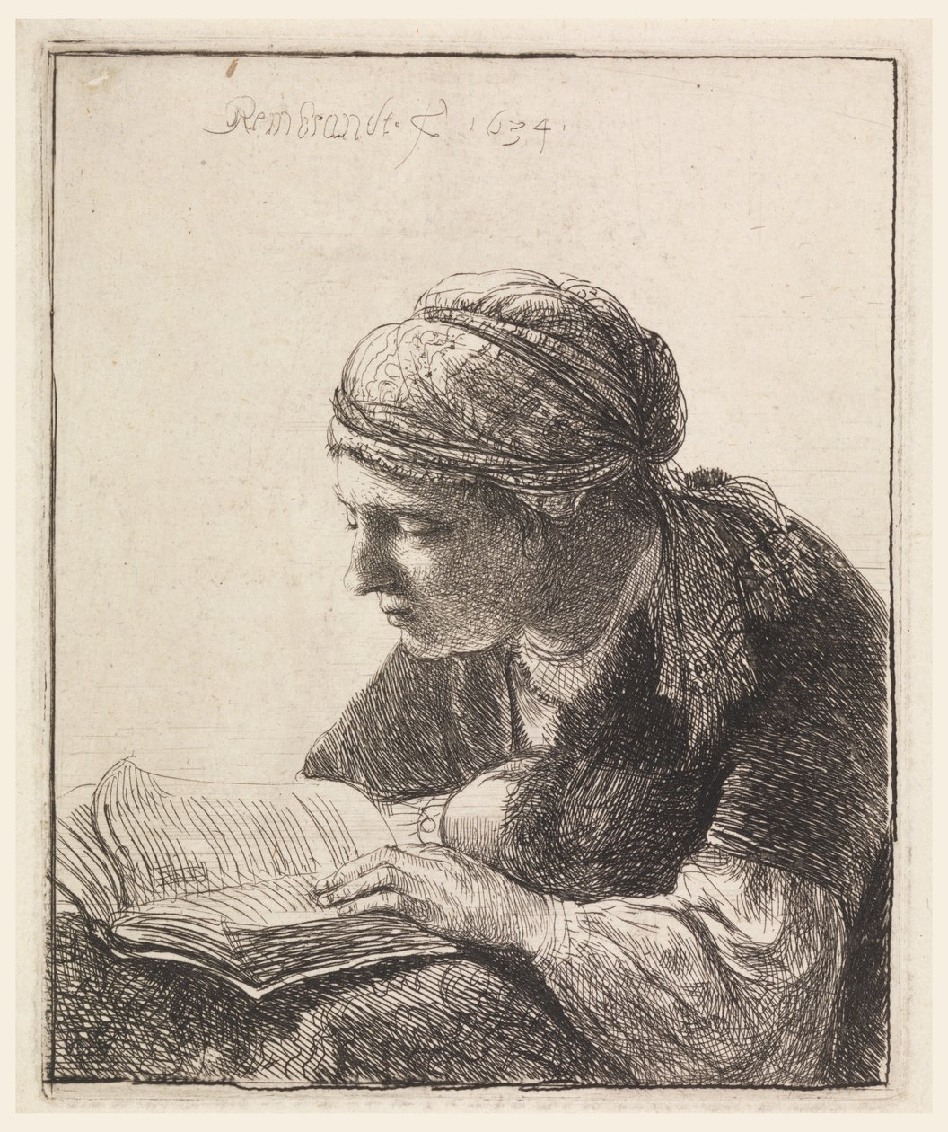 Mulher lendo de Rembrandt van Rijn