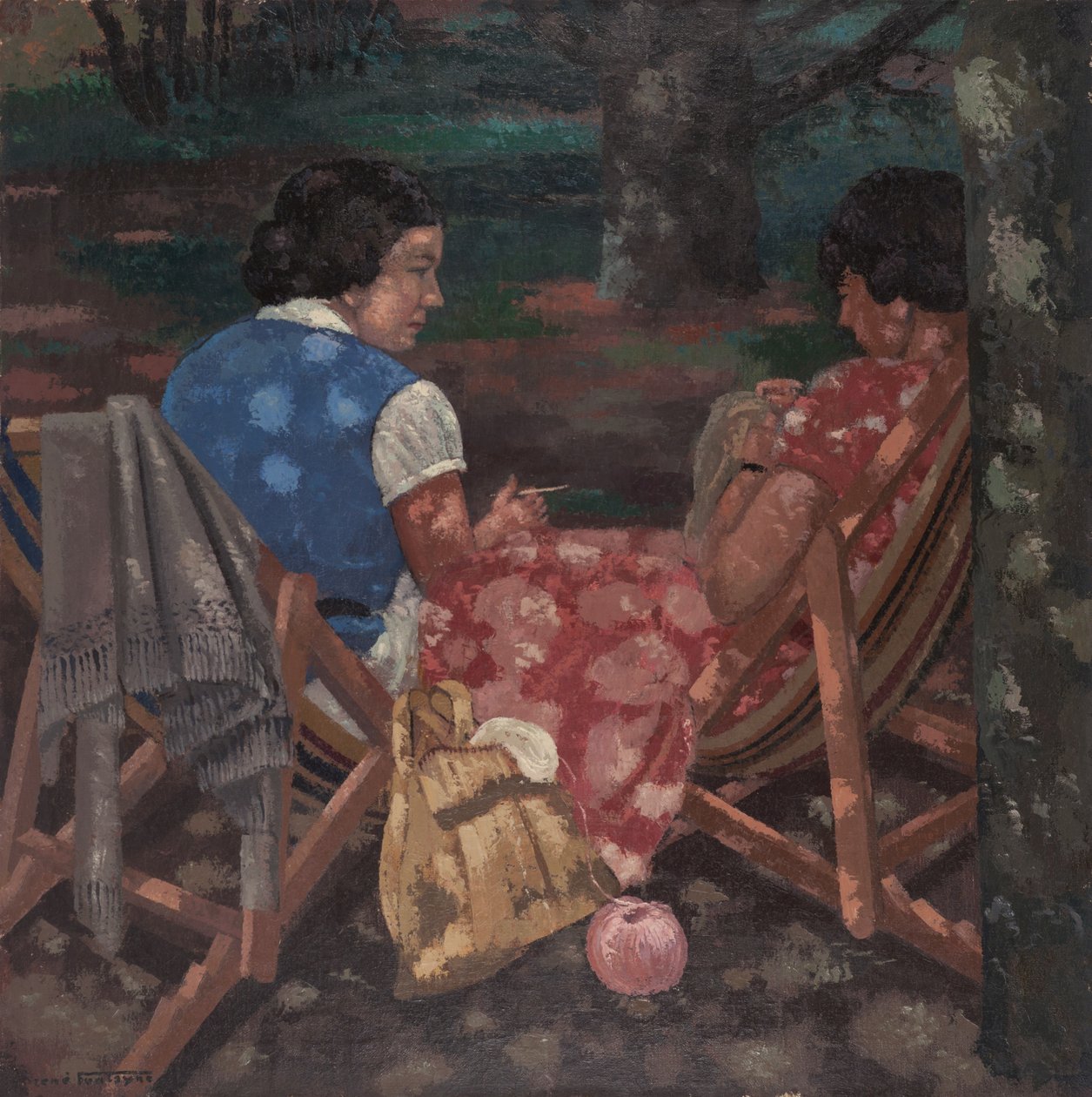 Tricotar Mulheres no Jardim de René Fontayne