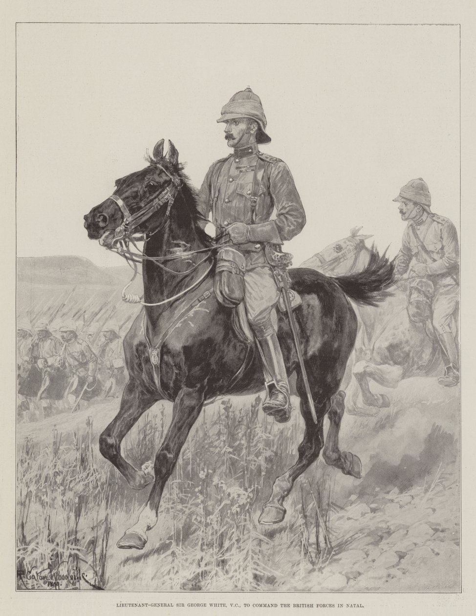 Tenente-General Sir George White, VC, para comandar as Forças Britânicas em Natal de Richard Caton Woodville junior