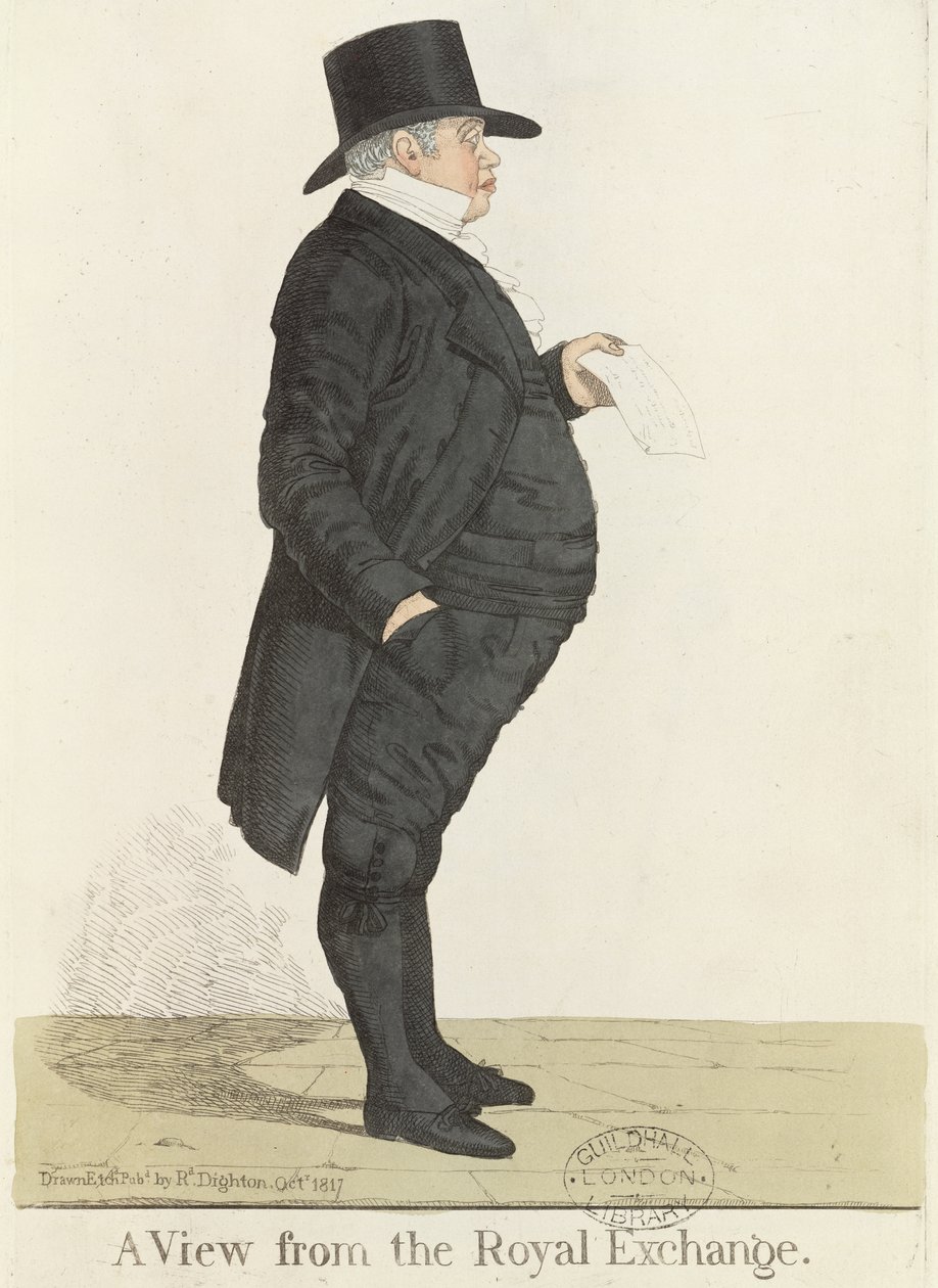 Sr. Nathan Rothschild (1777-1836), de &39;Personagens da Cidade de Dighton&39;, outubro de 1817 de Richard Dighton