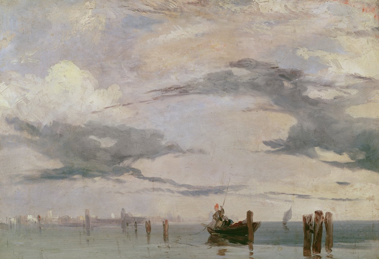 Vista da lagoa perto de Veneza, 1826 de Richard Parkes Bonington