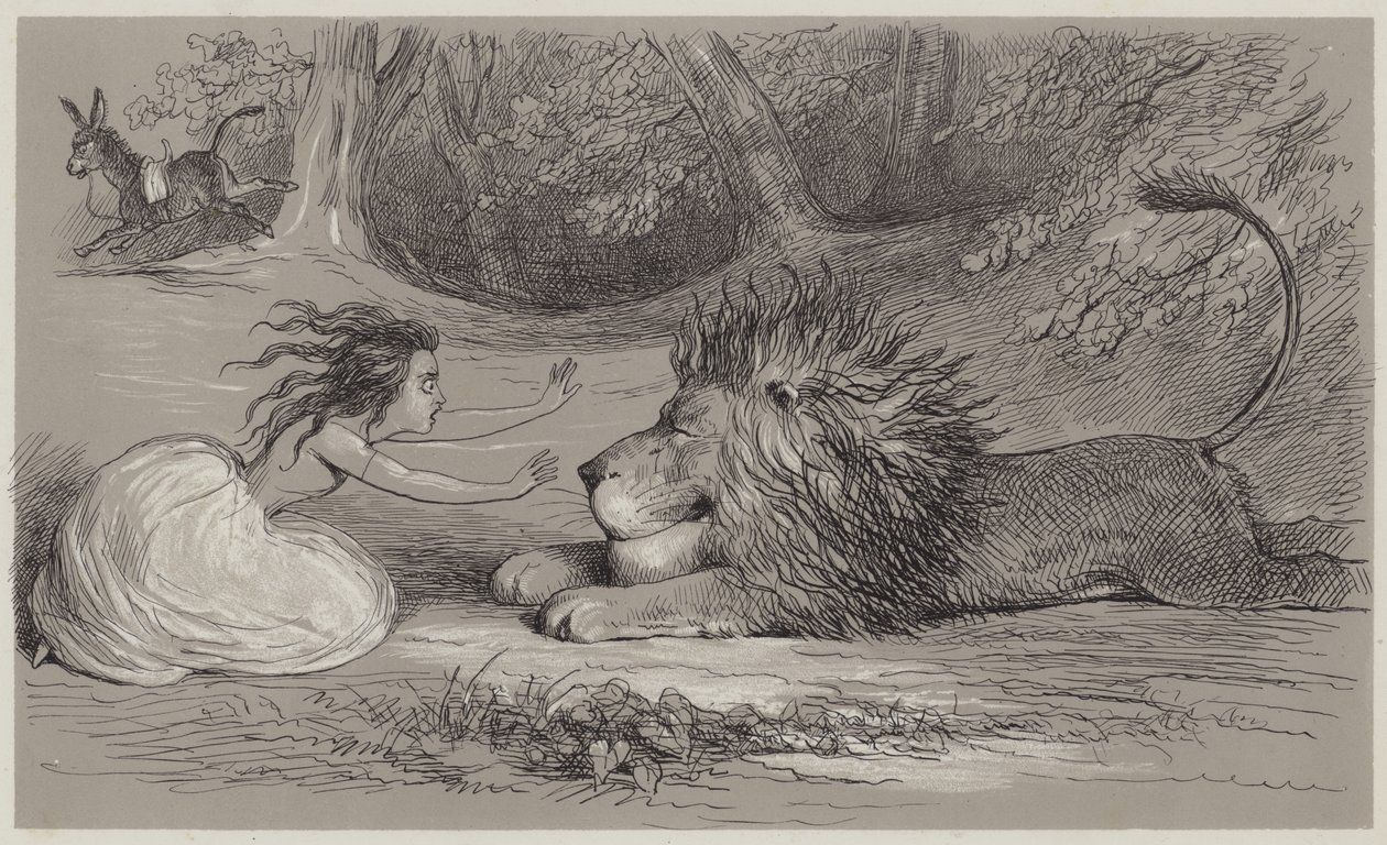 Una e o Leão (aquatinta) de Richard Doyle