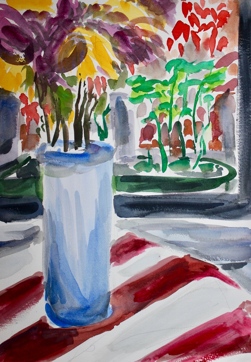 Blue Vase and Windowbox, 2015 de Richard Fox