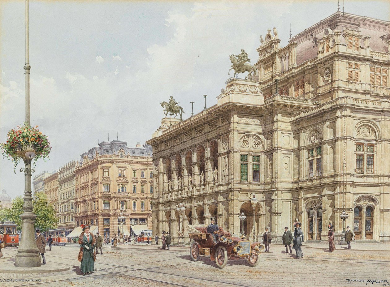 Viena, Opernring, 1914. de Richard Moser
