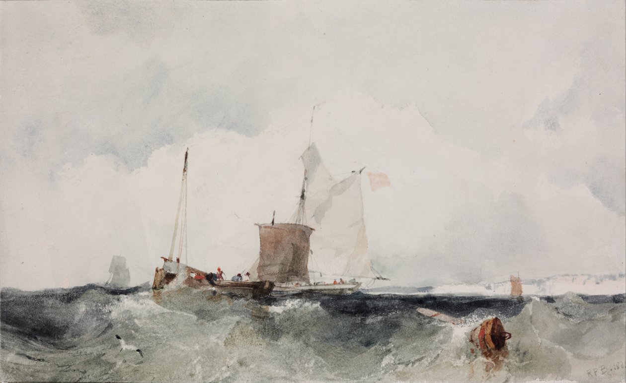 Na costa inglesa de Richard Parkes Bonington