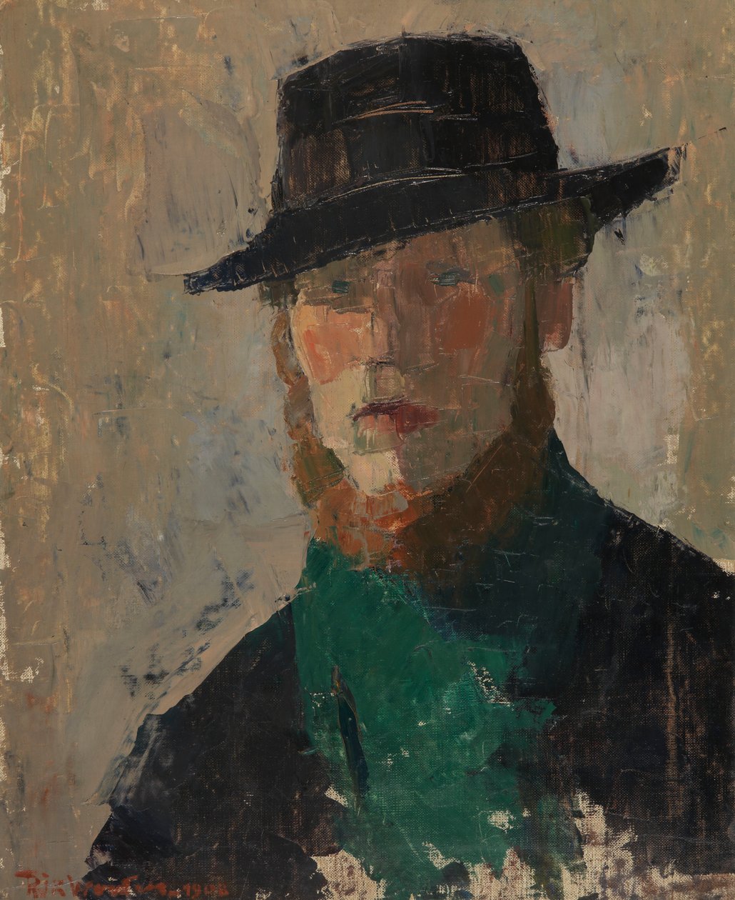 Auto-retrato em chapéu preto de Rik Wouters