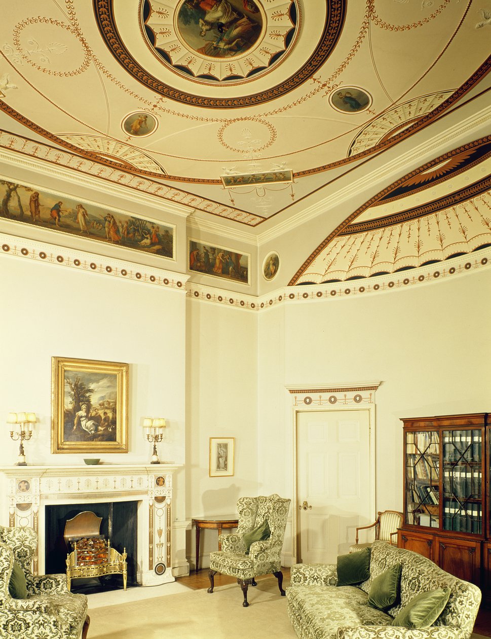 O quarto etrusca desenhado por Robert Adam em estilo neoclássico, 1777 de Robert Adam