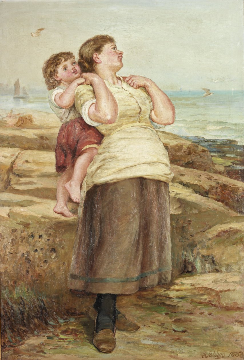 Fishergirl e criança de Robert Jobling