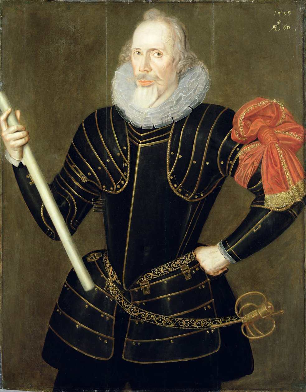 Retrato de um homem, 1593 de Robert Peake