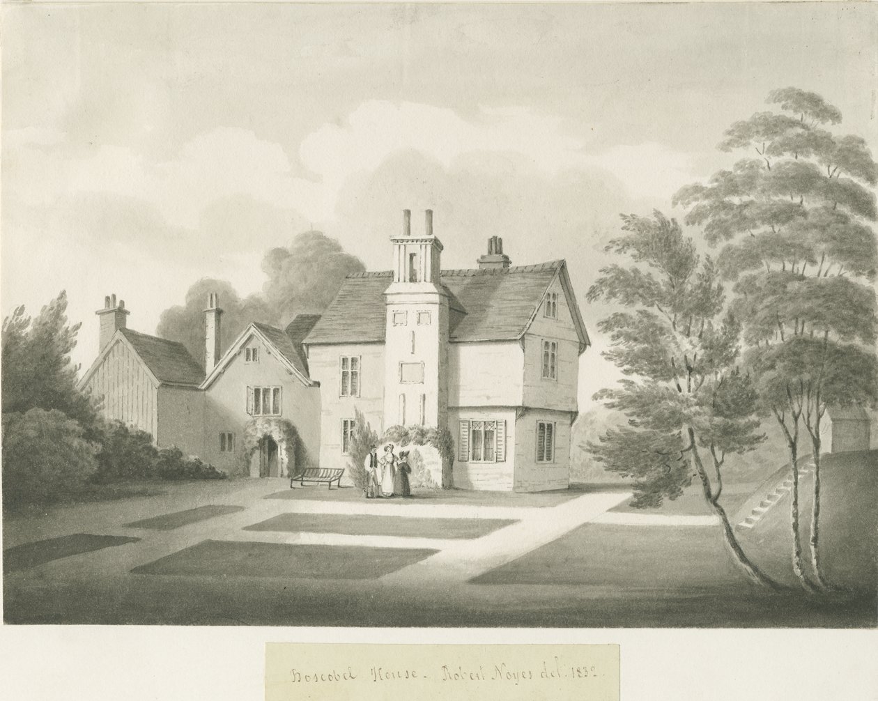 Casa Boscobel: lavagem sépia de Robert Noyes