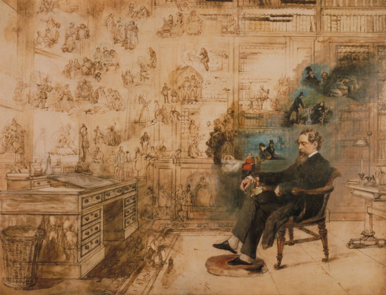 O Sonho de Dickens, 1875. de Robert William Buss