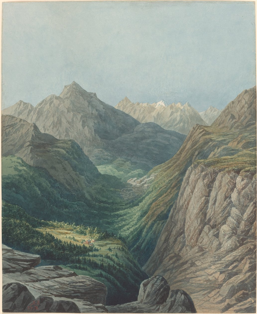 Um vale alpino de Rodolphe Leon Berthoud