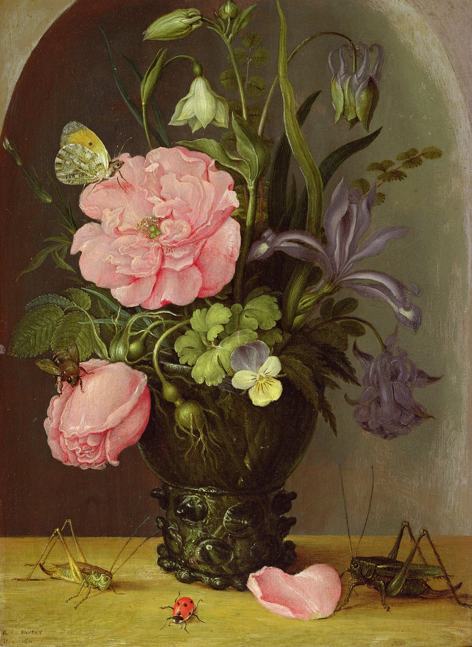 Um vaso de flores, 1611 de Roelandt Jacobsz. Savery