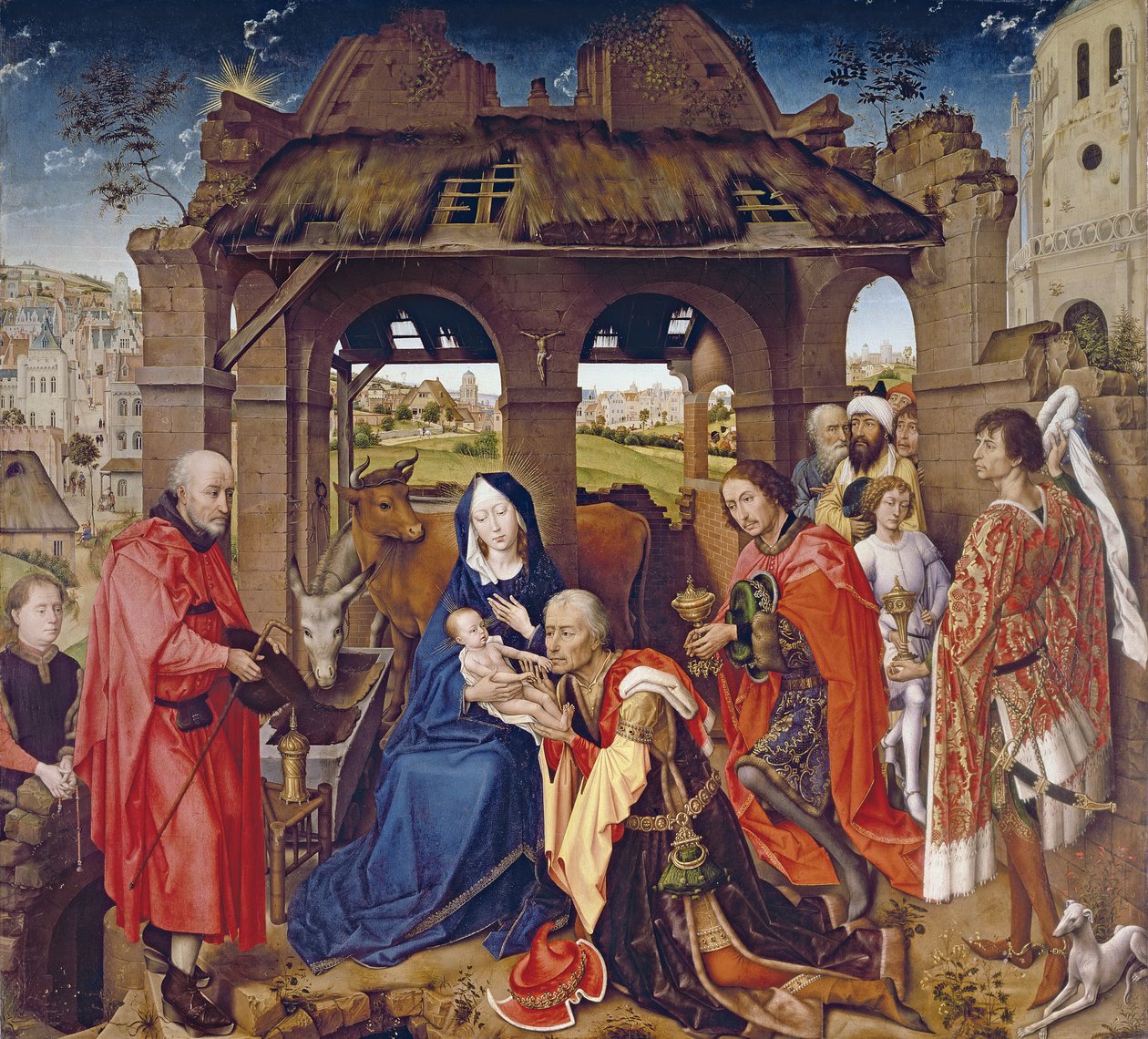 A Adoração dos Magos, c.1455 (painel de carvalho) de Rogier van der Weyden