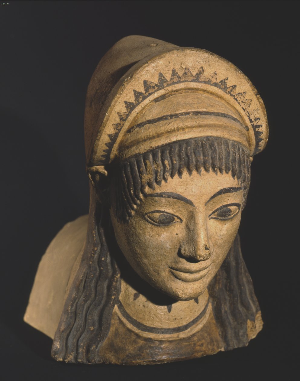 Antefix com a cabeça de uma mulher de Roman