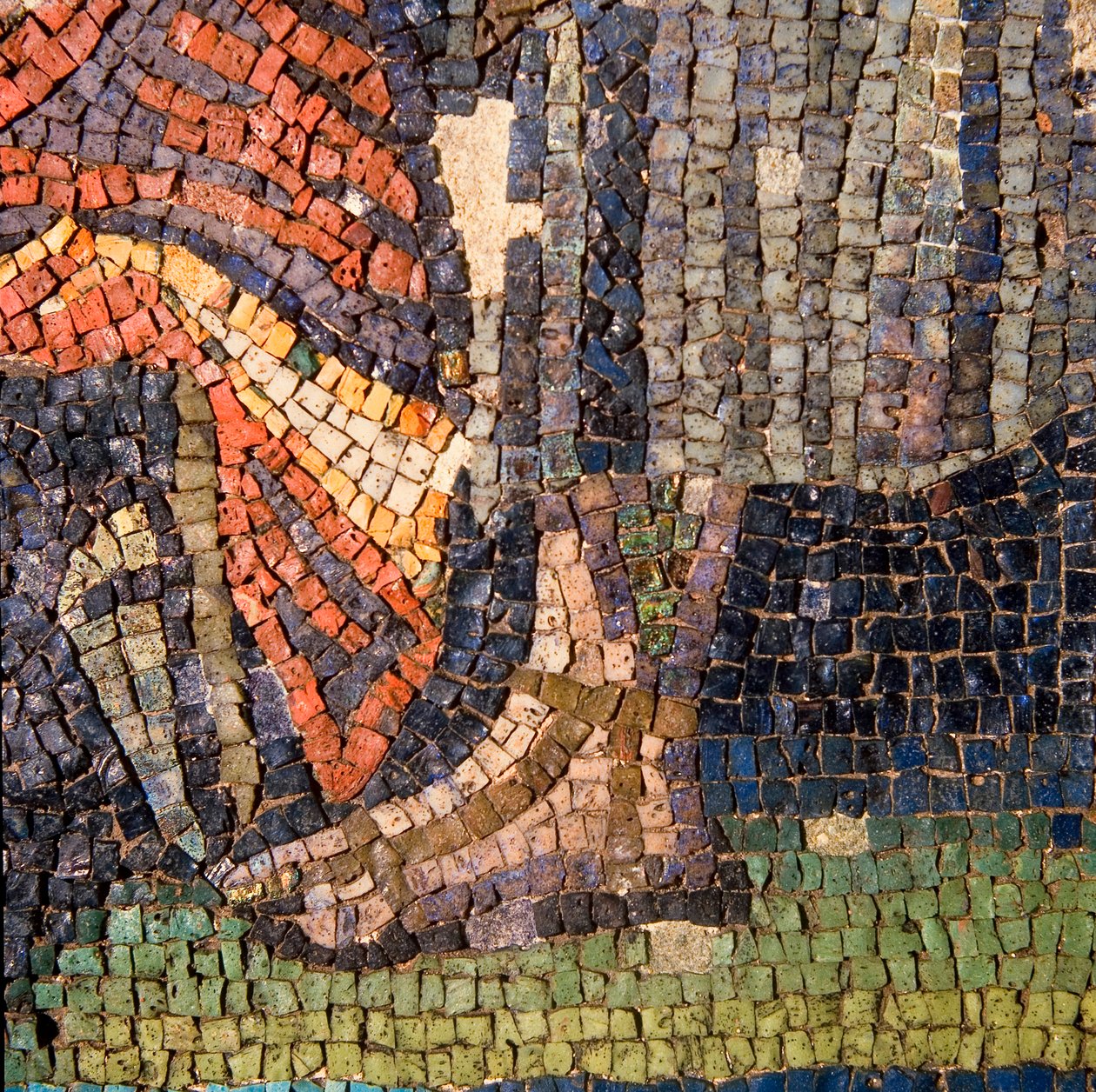 Detalhe do mosaico de parede mosaico de Roman