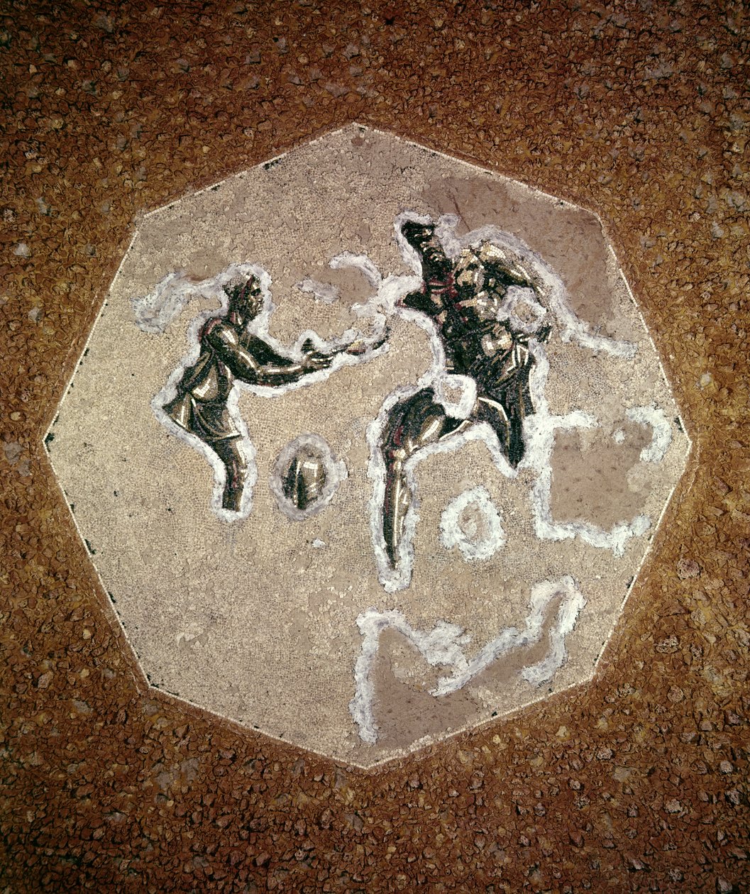 Mosaico de chão octogonal (mosaico) de Roman