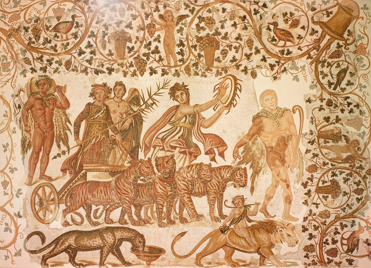 O triunfo de Dionísio (mosaico) de Roman