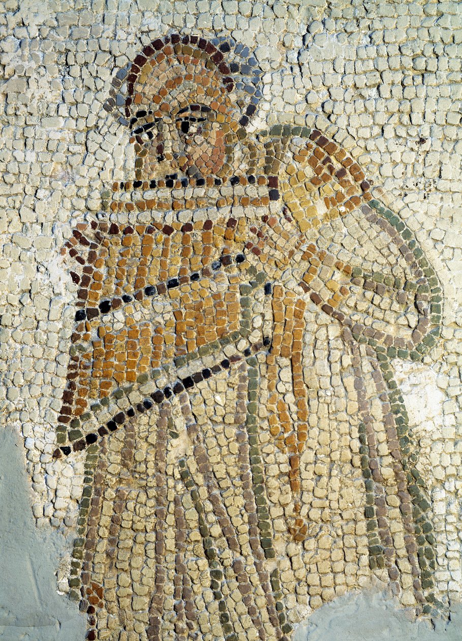 Um flautista de pan (Mosaico de Roman