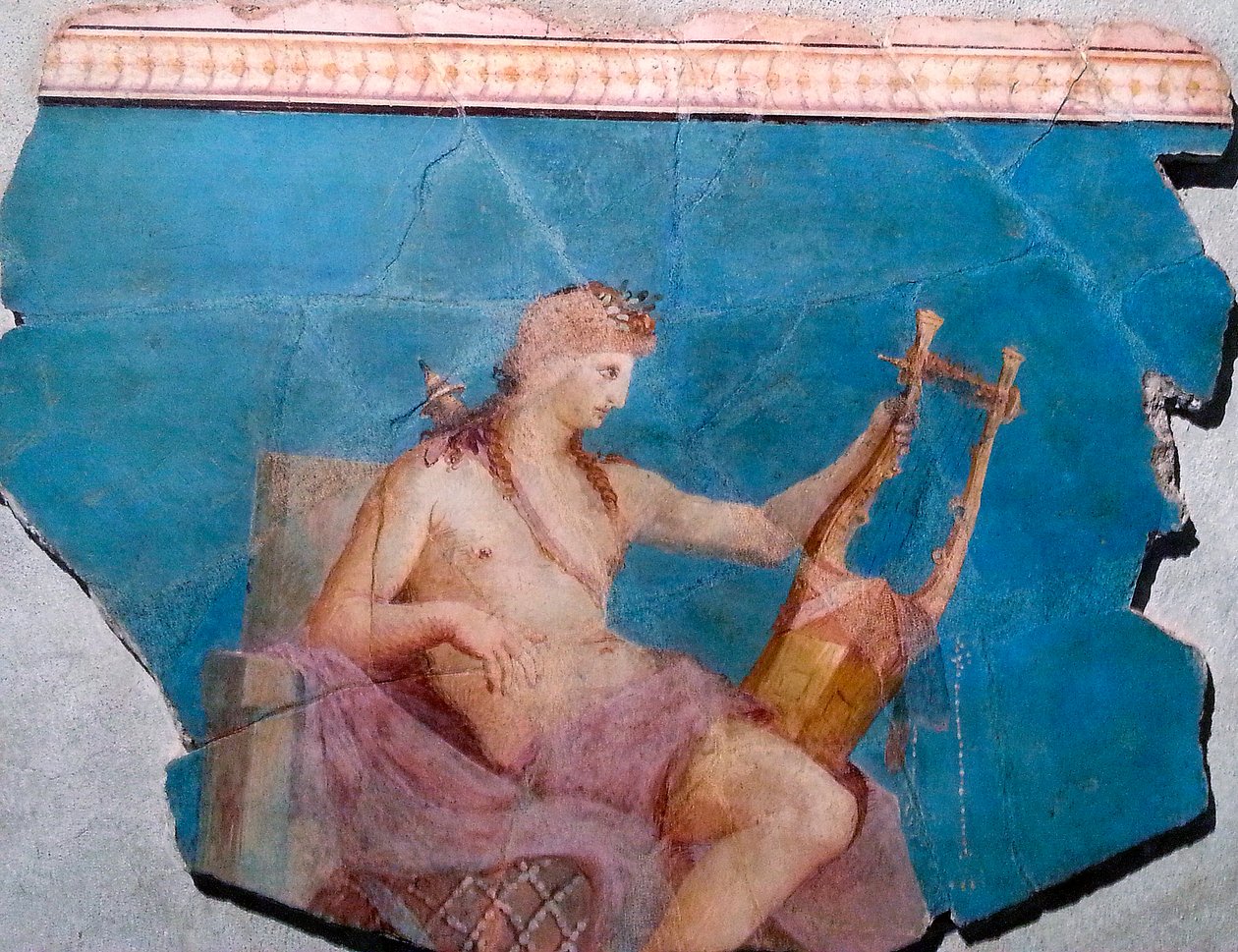 Apolo tocando lira ou cítara, Roma de Roman