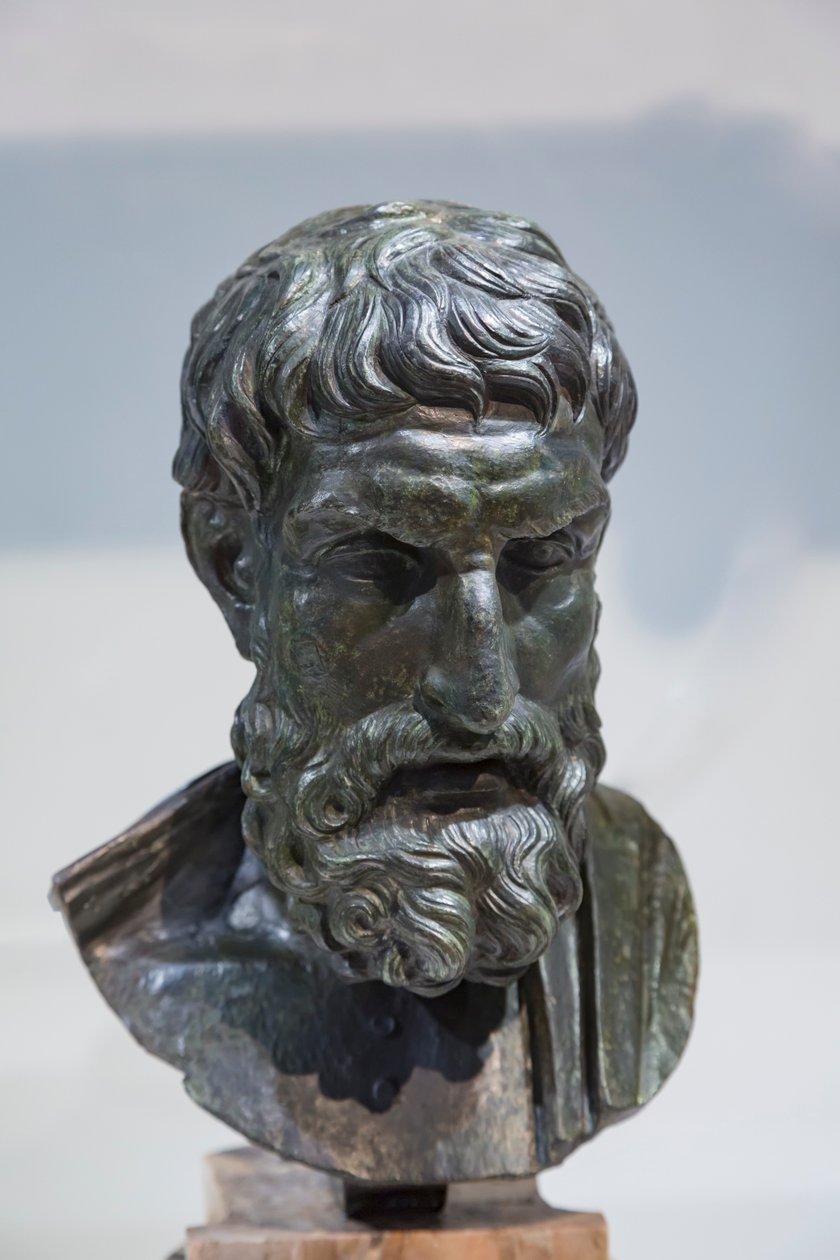 Busto de Epicurus (bronze) de Roman
