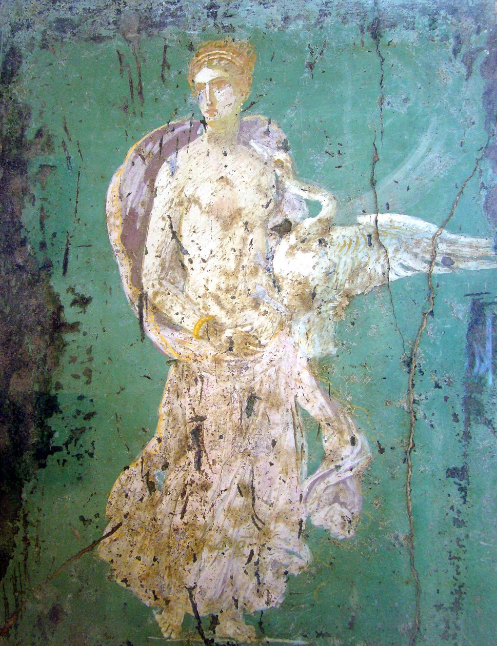 Leda e o cisne, fresco, Pompeia de Roman