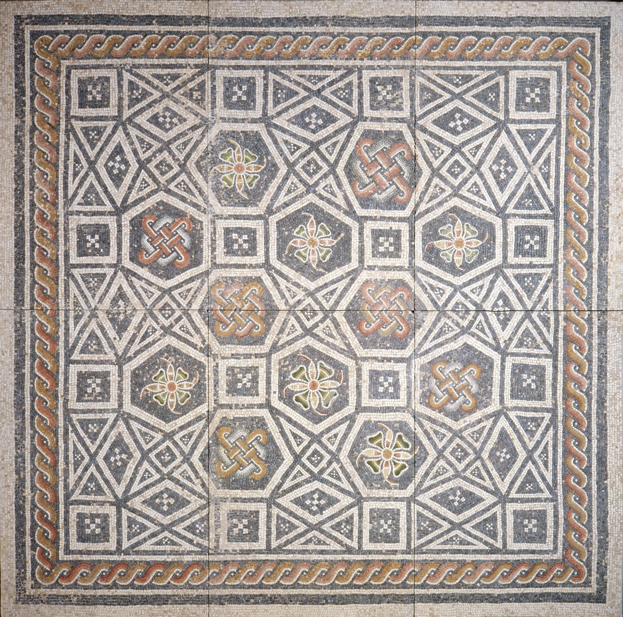 Mosaico, século 2 (mármore e vidro) de Roman